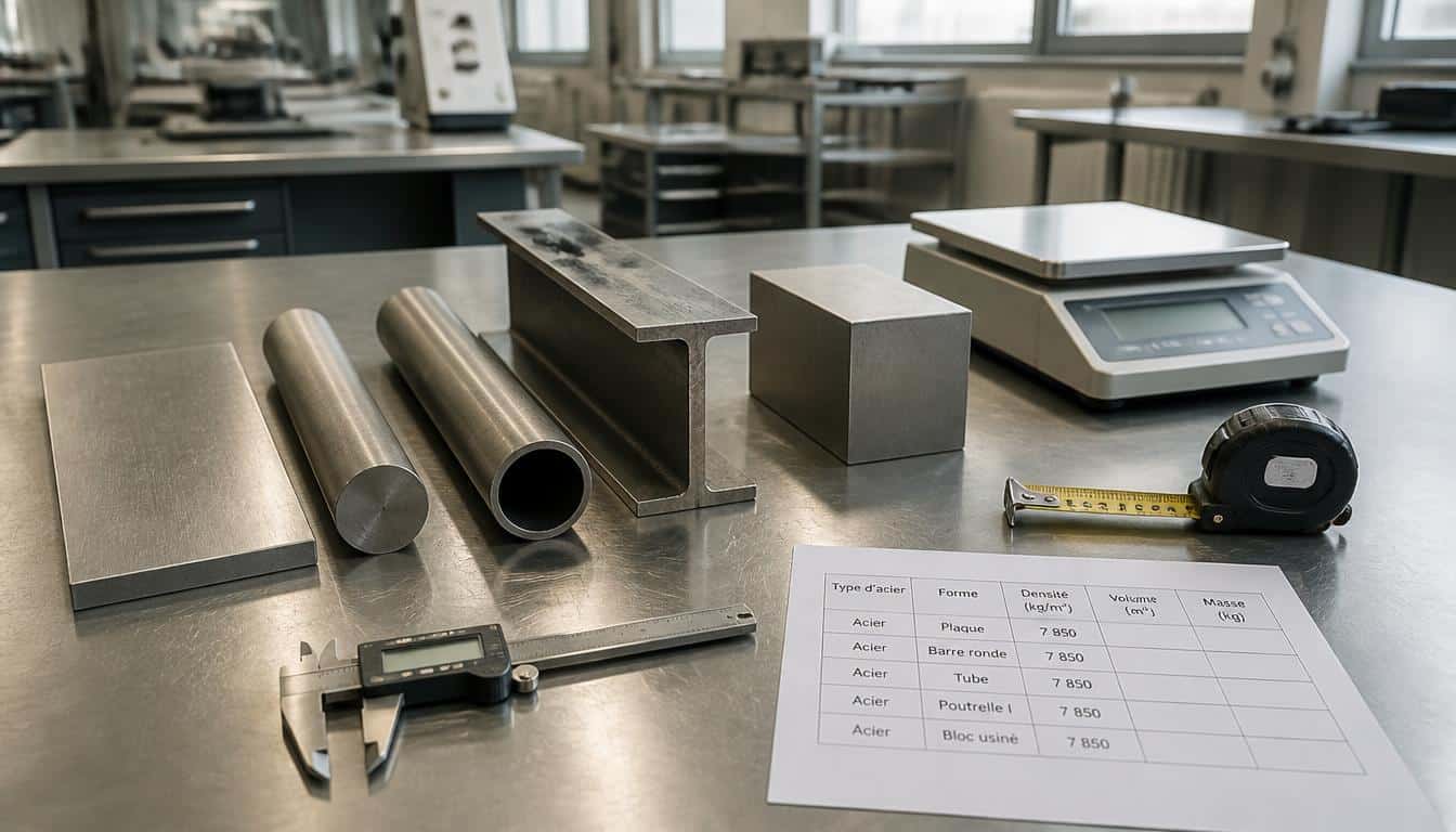 Densité de l’acier et calcul du poids selon le type